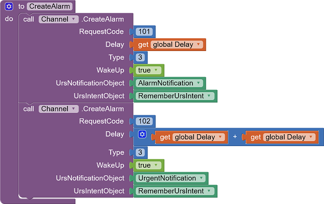 创建闹钟代码块