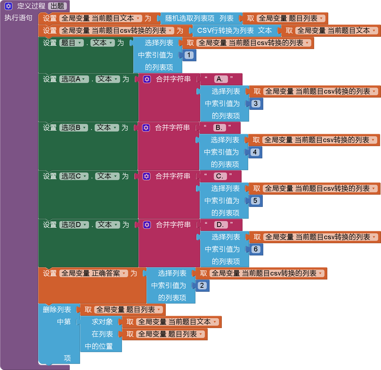 定义出题过程