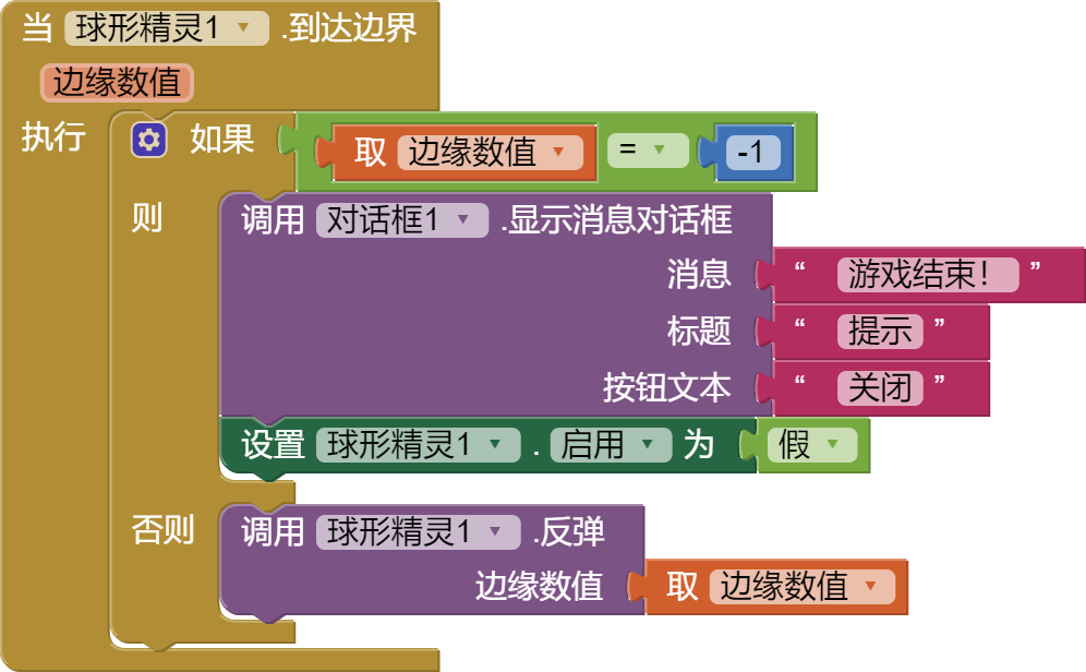 球到达边缘开始反弹